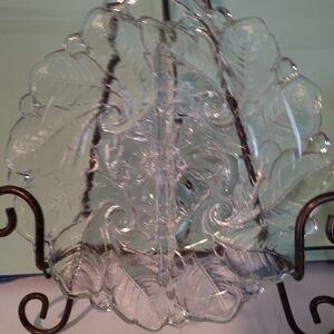 Indiana Glass Company "Wild Rose" Divided Relish Dish
